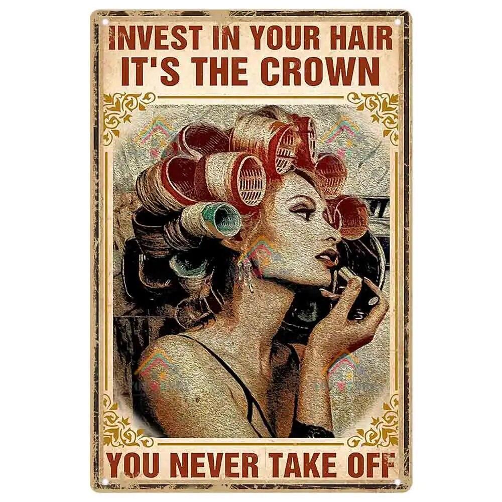 

Винтажный парикмахер, металлическая жестяная вывеска, парикмахерский металлический плакат для парикмахерской, салона красоты, домашний декор для кофе, металлическая доска 20x30cm 12x8 Inches