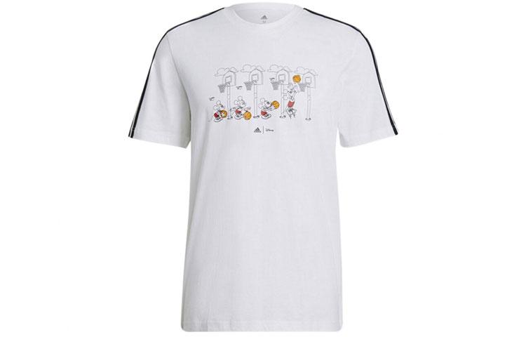 

Adidas X Disney T Shirts Men s White Crew Neck Moderate Straight Fit GL3086 XL