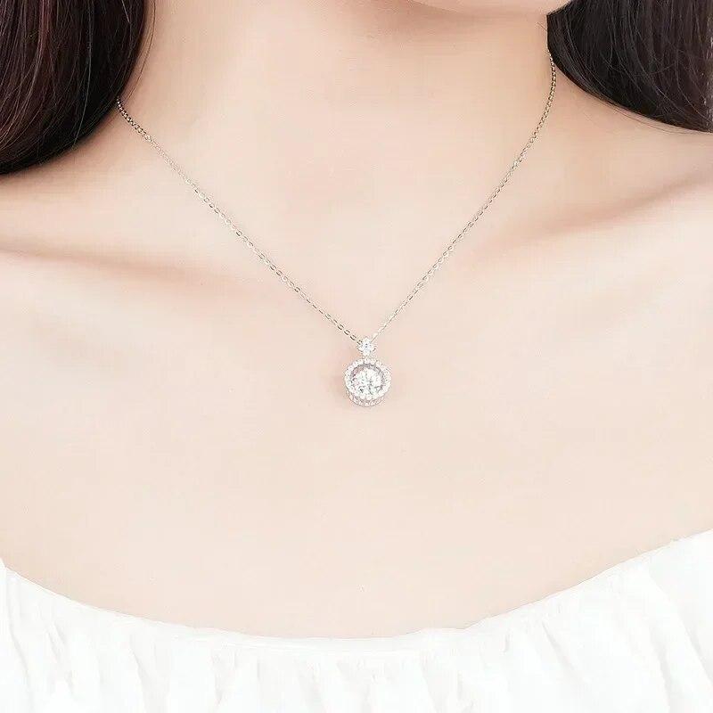 New 925 Sterling Silver 1ct D VVS1 Diamond with GRA Moissanite Beating Heart Pendant Necklace For Women Party Fine Jewelry