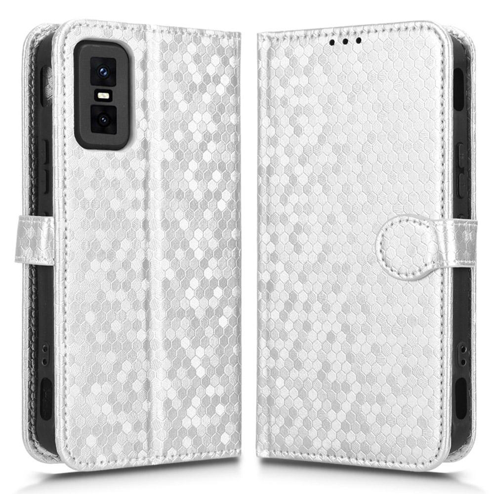 

For Infinix GT 30 Pro 5G Wallet Case Dot Pattern Imprint PU Leather Phone Cover with Wrist Strap E