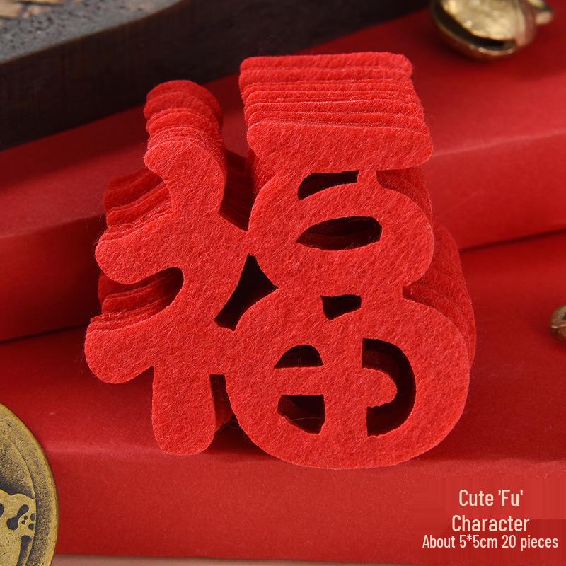Joyful Moving Decorations: Small Fu Character Stickers for Housewarming, New Home Ceremonies, Doors & New Year Windows.