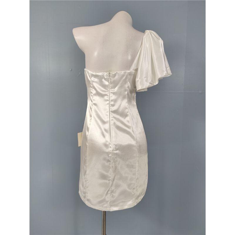 Foreign Trade Order Lu's Frill One-Shoulder Design Sheath Waist Hugging Annual Meeting Birthday Party Dress Dress