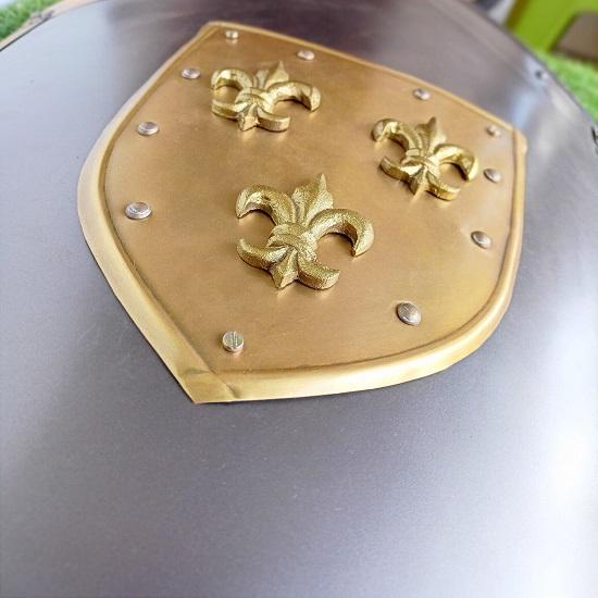 Halloween medeltida lövdesign Svart aluminiumsköld Shield Prop Replica