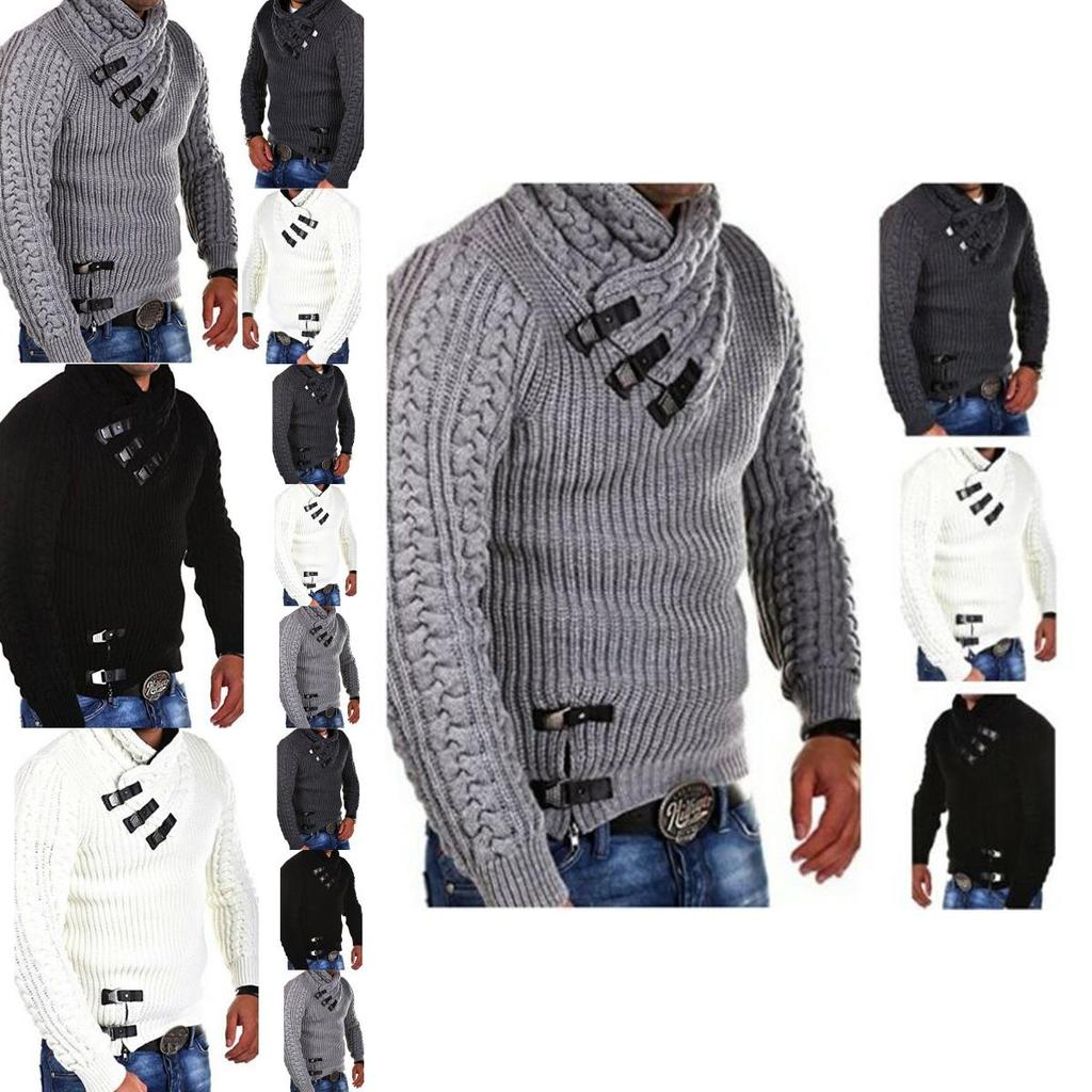 Mens Flower Twist Winter Sweater Knitted Sweater Pullover Jacket Coat Wear Knit