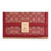 Coach Hutton 21 Monogramm Leder Kleine Quadratische Kettentasche Damen Taschen Rubin CZ491-IMRBY