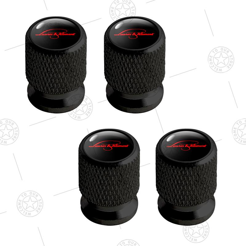 BYCP2 4pcs L&K Logo Car Wheel Tire Valve Caps Air Stem Aluminum Accessories For Skoda Superb Fabia Kodiaq Kamiq Octavia VRS Sport Line