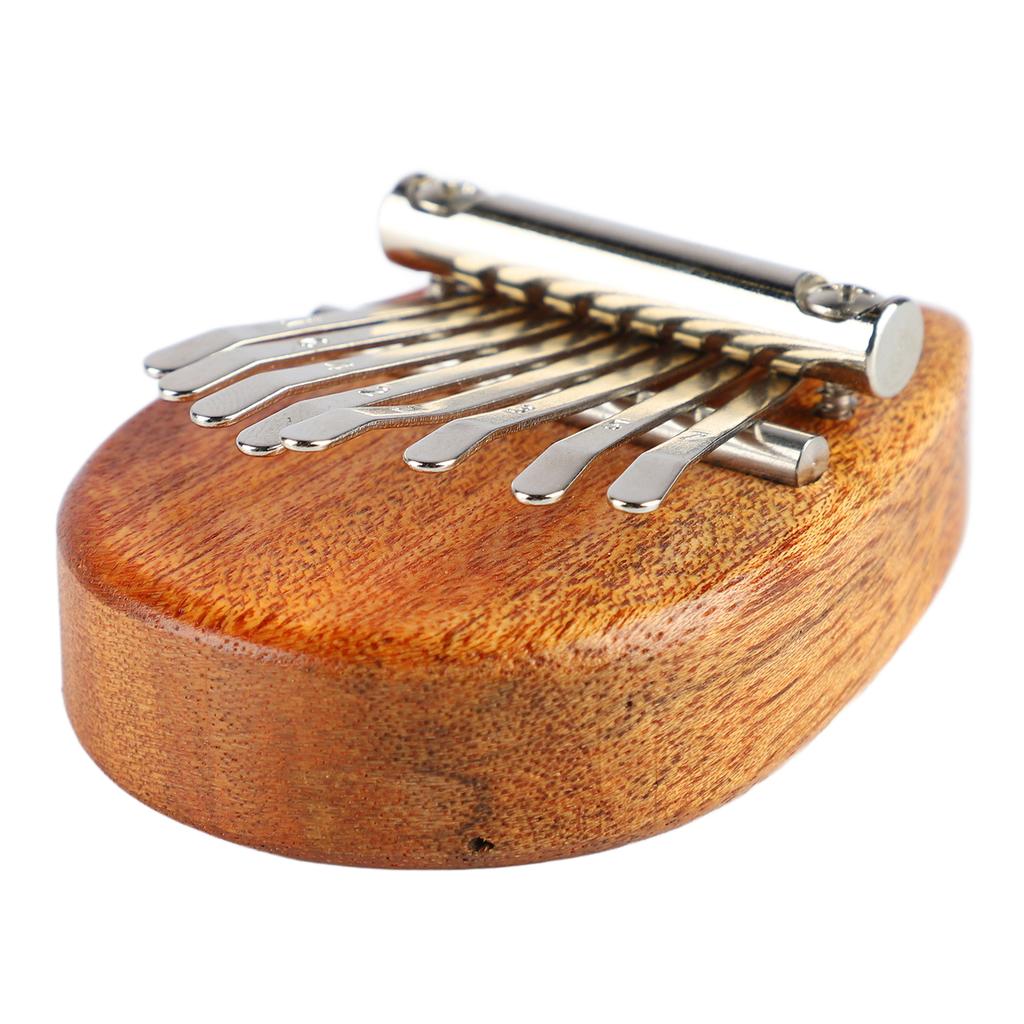 Mini Kalimba 8 Tangenter Tommelpiano Massivt Tre Barnegave for Nybegynner Bærbar med Lanyard
