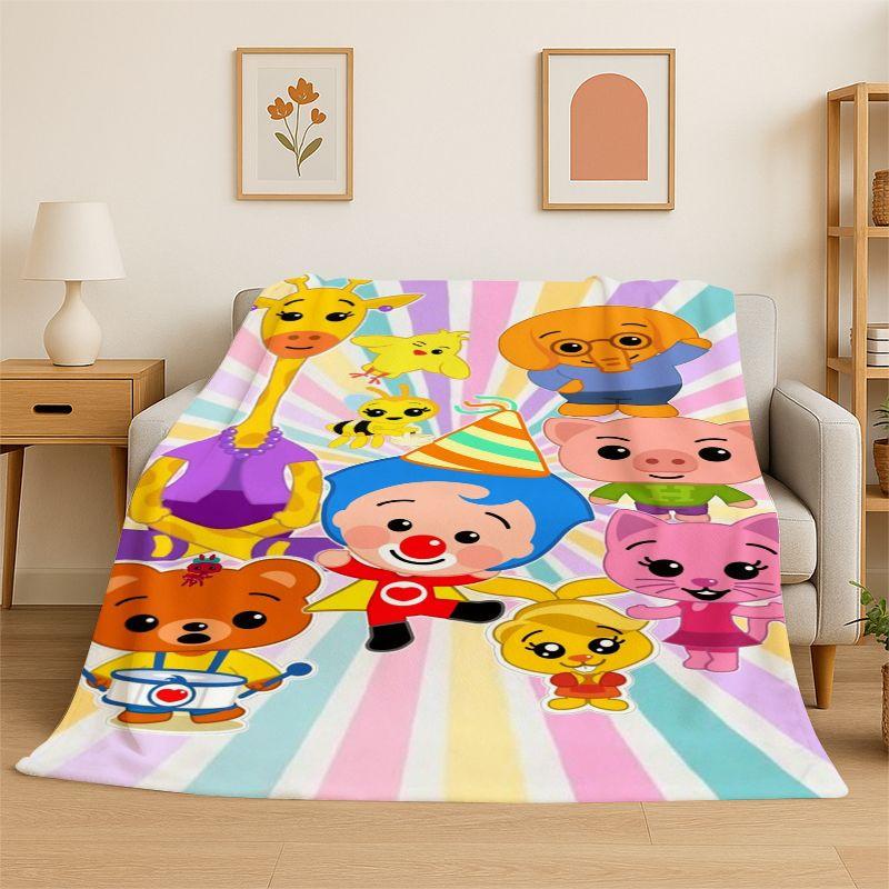 Cute plim plim Cartoon Soft Flannel Throw Blanket,Cozy Blanket for Bed,Couch,Sofa,Bedroom,Living Room,Travel,Picnic kids Camping