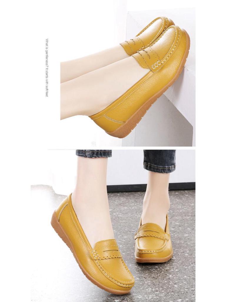 2025 Women's Genuine Leather Casual Shoes - Comfortable Soft Sole Mom Shoes