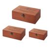 Retro Wooden Keepsake Box Decorative Wood for Case Vintage Handmade Craft with L