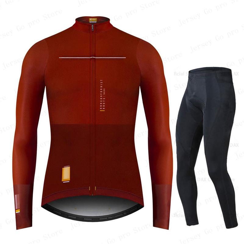 2026 Spring/Autumn Triathlon Men Long Sleeve Cycling Clothing Breathable Anti-UV Bicycle Jersey Set Wear Bib Pants Ropa Ciclismo