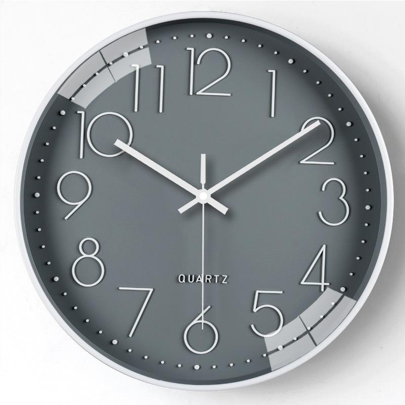 12-inch 30cm Simple Three-dimensional Digital Wall Clock Silent Clock Living Room Home Use