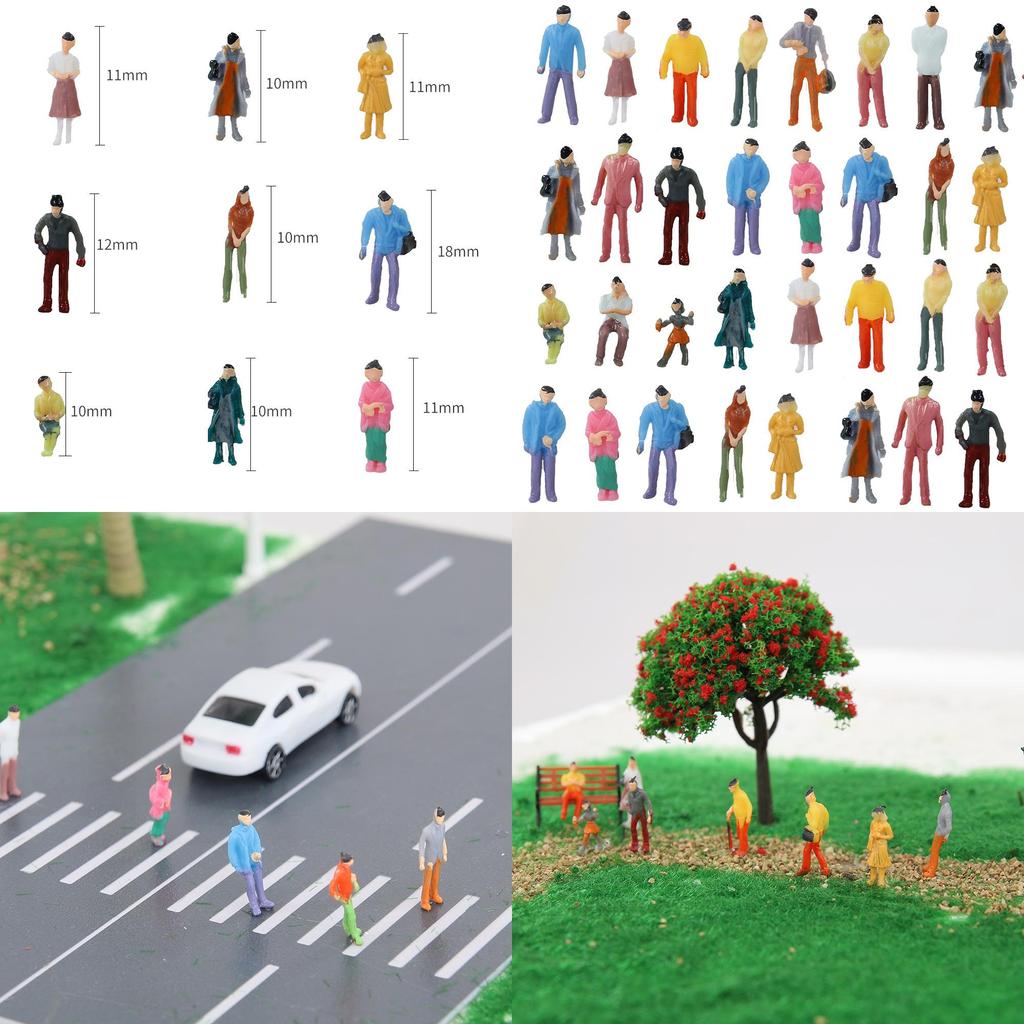 Colorful Plastic Miniature Figurine Models Set Of 100 In 1 To 200 Scale For Collectors