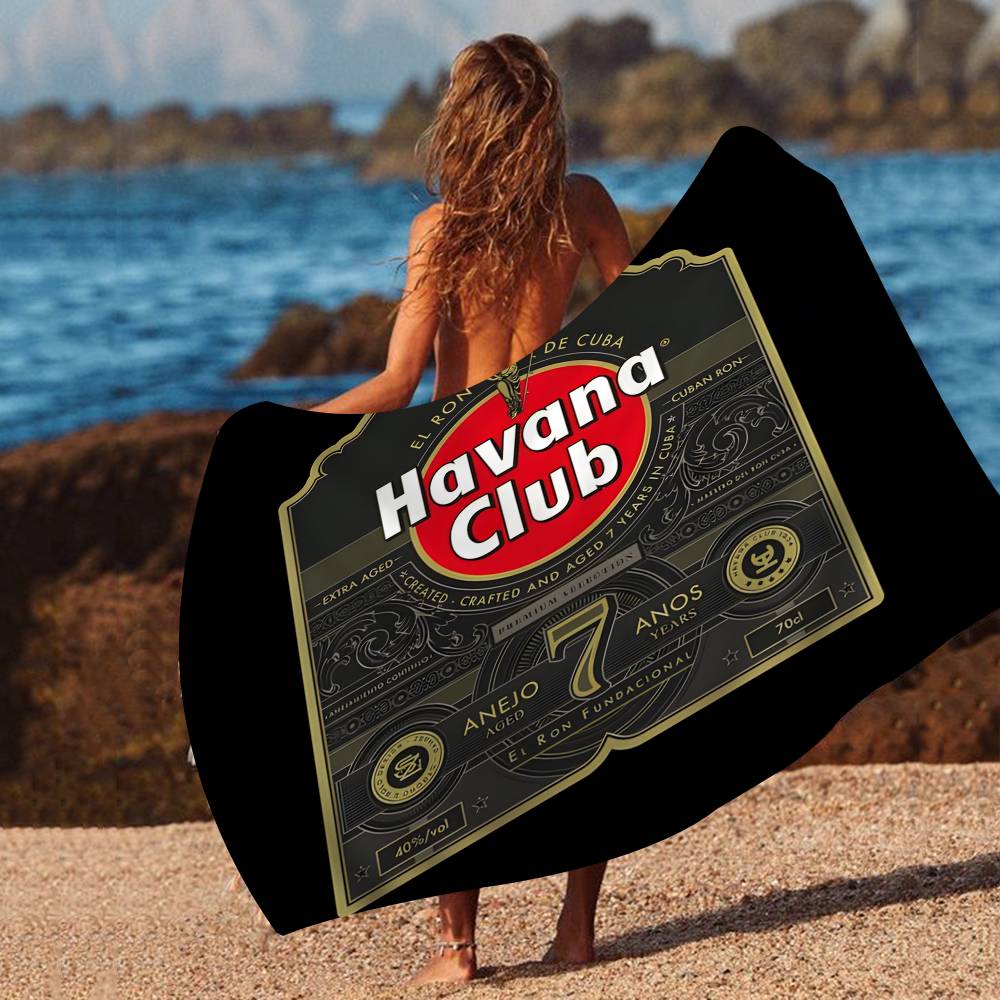 H-Havana-Club Tropical-Rum Anime Beach Swimming Towel Soft Absorbent Washcloth Children's Gifts for Kids Travel Camping Gym