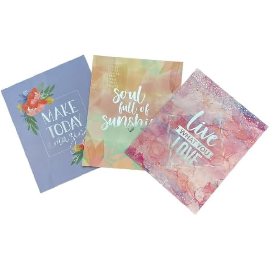 2 Pocket Folders Portfolios 3 Designer Patterns Letter Size Decorative Folders for Kids, Home, Office, School (piration)