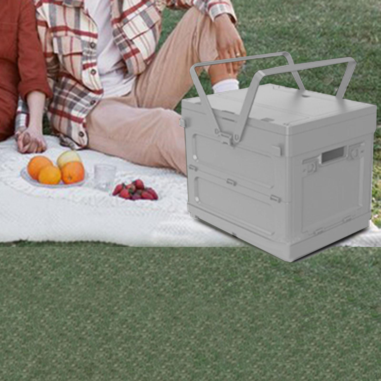 

Открытый кемпинговый ящик складной контейнер для хранения штабелируемый ящик складной со столом для путешествий серый