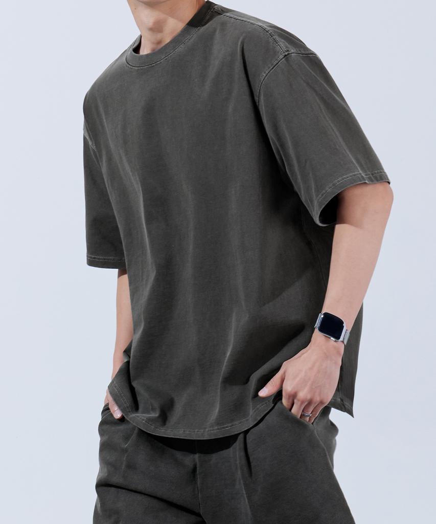 Top Boy Heavy Duty Pigment Oversized Short Sleeve T-Shirt Charcoal
