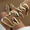 Hip-Hop Futuristic Metal Glossy Bracelet, Trendy Geometric Texture Water Drop Hug Bracelet Woman