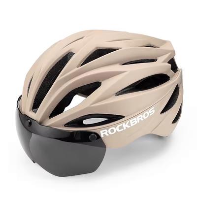 Fahrradhelm mit abnehmbarer Visierbrille mit UV-Filter Unisex - braun