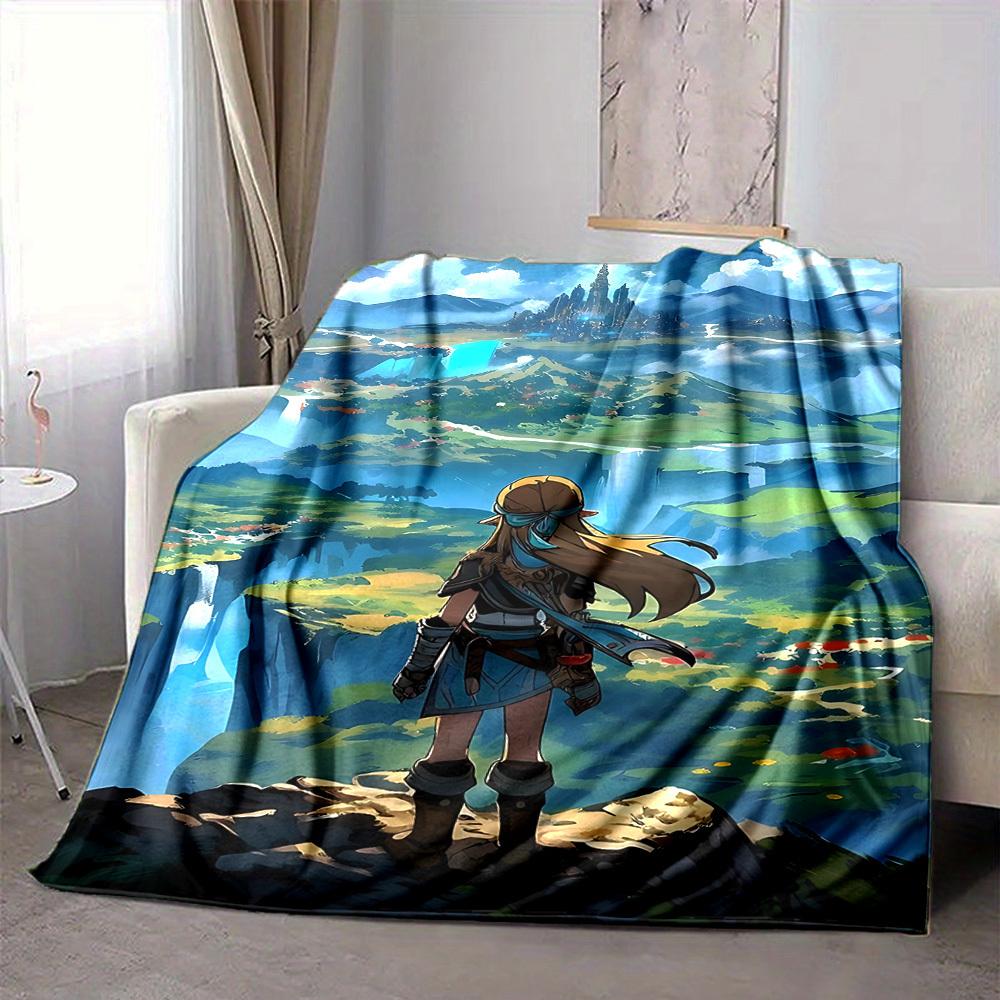 1PC Legend of Zelda Blanket, Throw For Sofa, Bed, Travel, Camping, Livingroom,