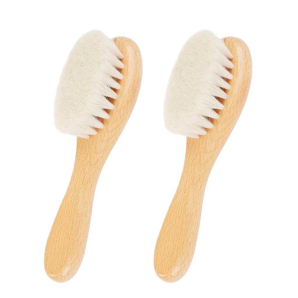 1/2Pcs Wool Comb Set for Babies, Wool Hair Comb for Washing Hair, Soft Fur Brush for Scalp Massage, Baby Fetal Hair Brush