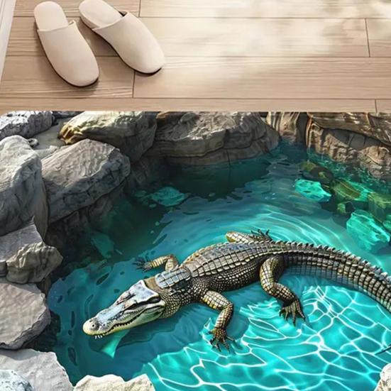 3D Optische Illusion Teppich Fußmatte mit Realistischem Lochmuster Testen Und Spielen