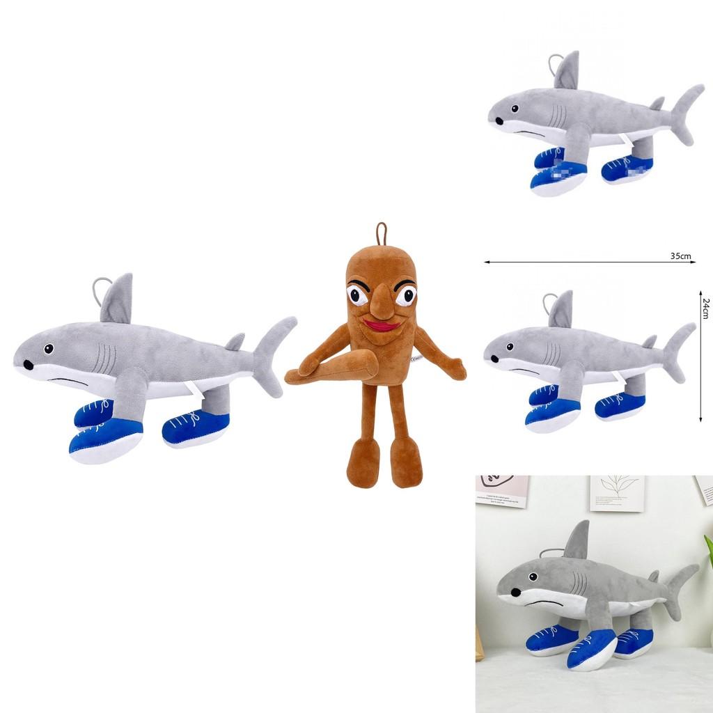 Shark Plush Toy With Pp Cotton Filling Short Plush Animal Stuffed Doll For Kids
