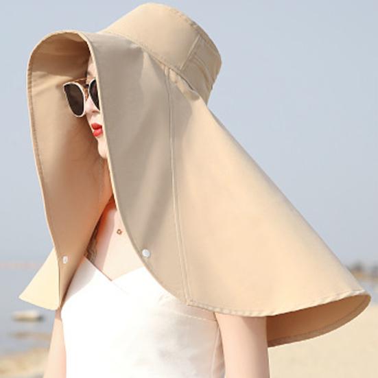 Sun Protection Hat with Large Brim Solid Color Friendly to Skin Quick-Drying Moisture-Wicking Fabric Breathable Cooling Hoodie Hat