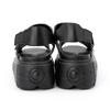 Sophisticated Retro - Futuristic Black Sandals | Premium Leather, Chunky Metal Buckles, Versatile for Casual & Streetwear