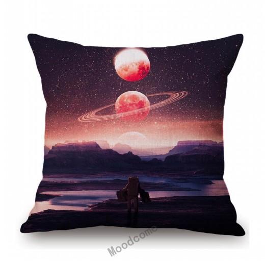 Universe Galaxy Planets Mars Venus Jupiter Astronaut Print Sofa Throw Pillow Cover Restaurant Bookstore Decoration Cushion Cover