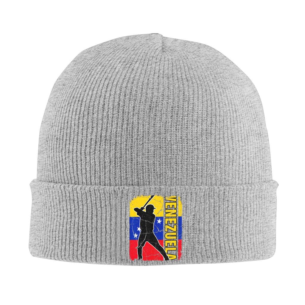 Venezuelan Baseball Player Venezuela Flag Baseball Fans Beanie Hats Street Knit Hat Autumn Outdoor Sport Caps Warm Bonnet Hats