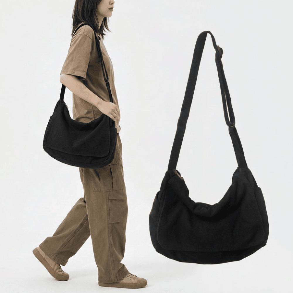 Canvas Messenger Bag Korean Style Simple Shoulder Bag Portable Nylon Crossbody Bag Sport