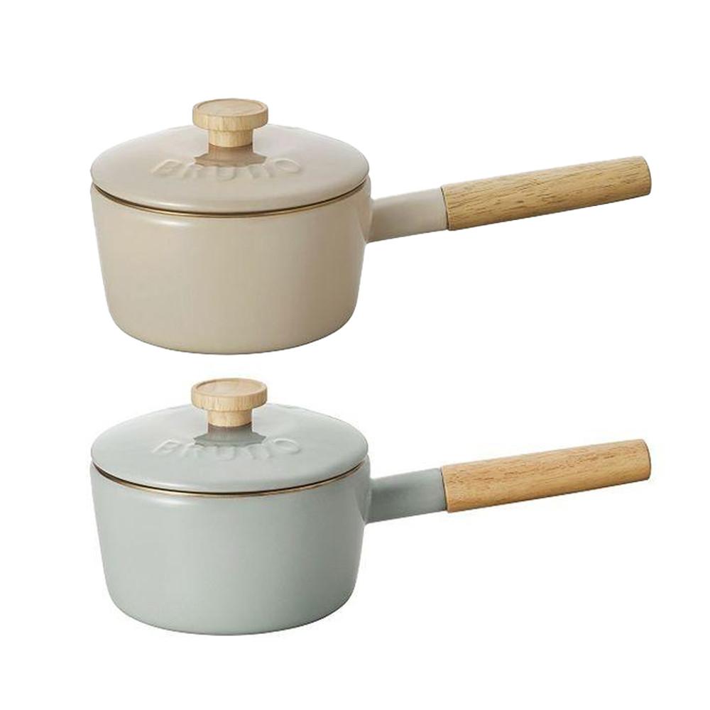 BRUNO x Fuji enameled enameled one-handed pot 16cm BHK281-GRG (Greige / Blue Green)