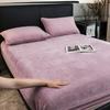 1PC Elastic Mattress Cover Warm Plush Fitted Sheet Velvet Bed Cover Winter Soft Family Double Bed Bedding 90/120/150/180/200cm