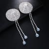 Water Drop Tassel Round Chest Nipple Stick Sexy Carnival Rhinestone Chest Ornament Chain