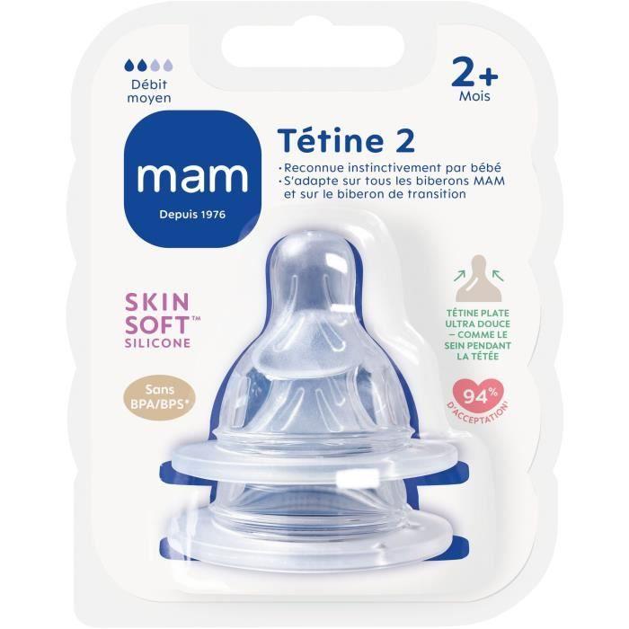 MAM Silicone Teat +2m Flow 2 Medium - Pack of 2