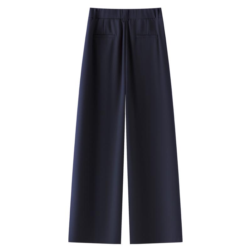 Khaki Straight-Leg Pants for Women: 2025 New Spring/Autumn Style, Casual Nine-Point Draping Suit Pants
