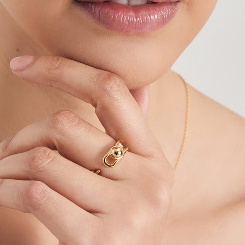 ANIA HAIE Ball 925 Silver Adjustable Size Ring R045-02