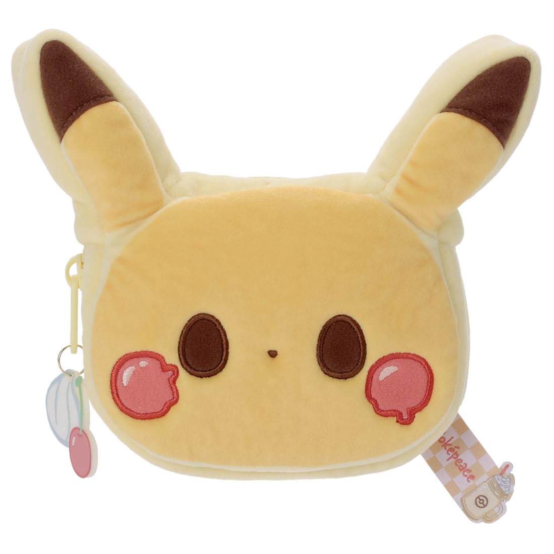 Takara Tomy Arts PokePeace Плюшевая косметичка 21 см Покемон (Блинный стиль) Пикачу, Ширина прибл.