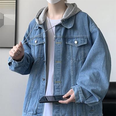 2025 Hooded Denim Jacket Men Retro Motorcyle Basic Coat Mens Streetwear Hip Hop Bomber Jacket Male Cowboy Jacket Chaqueta Hombre