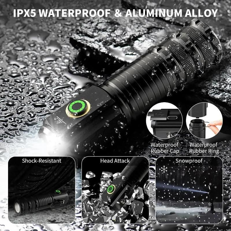 Mini LED Flashlight TYPE-C Rechargeable Portable EDC Torch with Magnetic Base 18350 Battery for Camping Emergency Outdoor