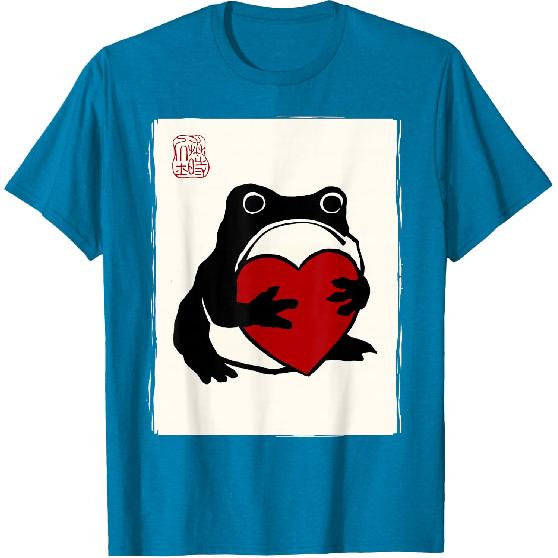 Grumpy Frog Japanese Men Women Kids St. Valentine's Day T-Shirt