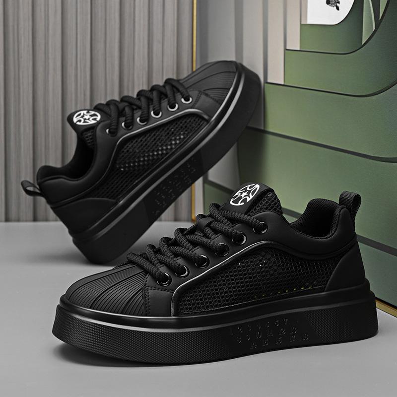 Men's 2025 new summer mesh breathable mesh sports and leisure men's shoes thick baseplate shoes versatile little white tide shoes