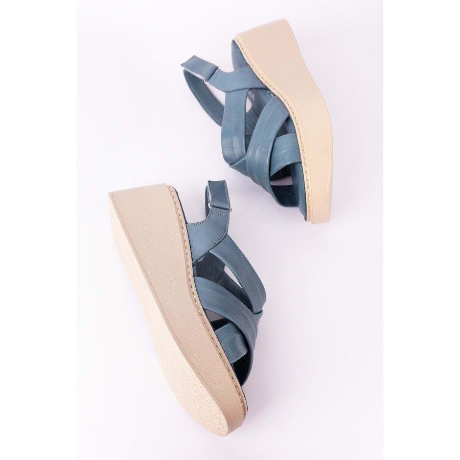 Women's Genuine Leather Wedge Heeled Sandals