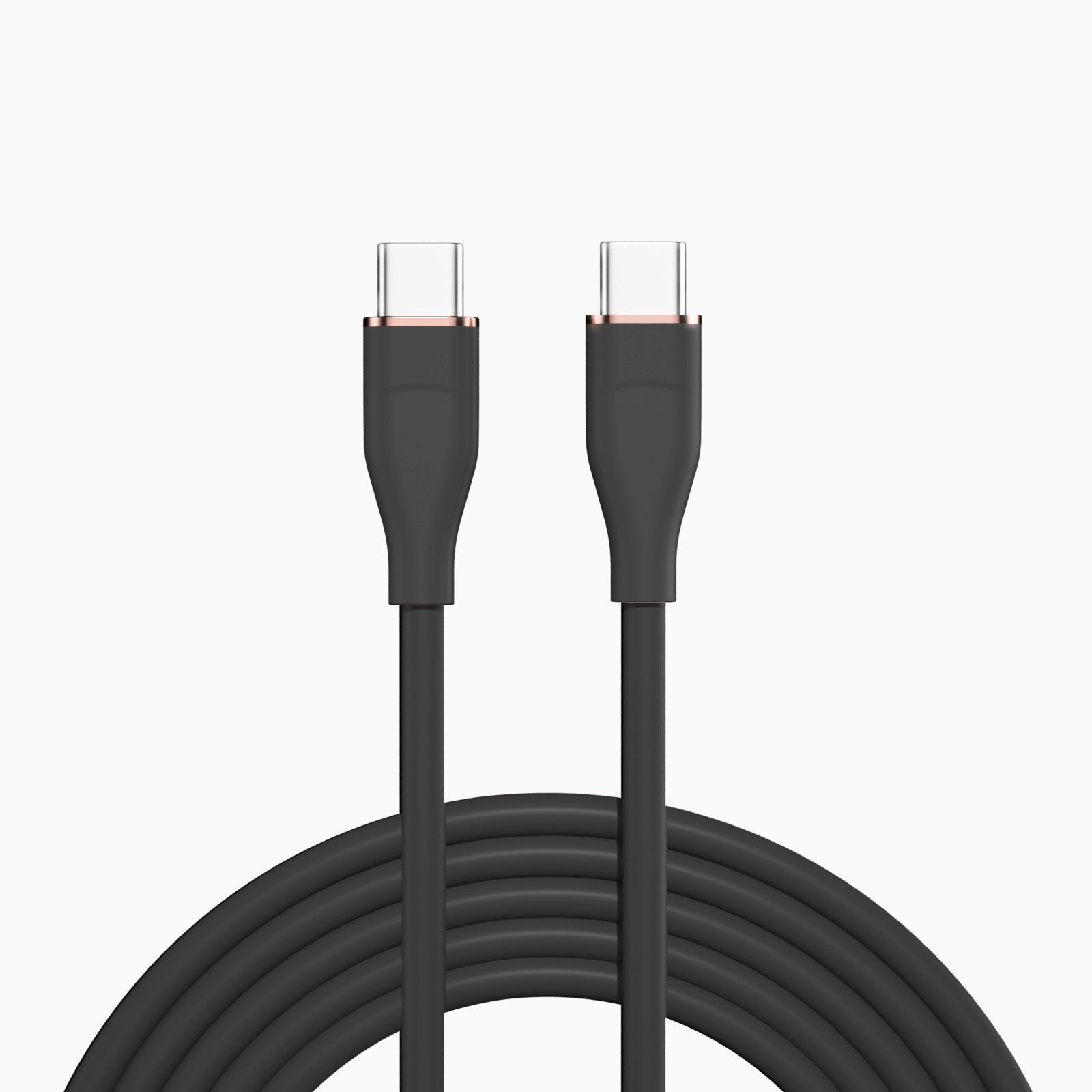 

66W Liquid Silicone Fast Charging Cable for Xiaomi, Apple, Android, Huawei - 6A PD Compatible Wise Black 1m