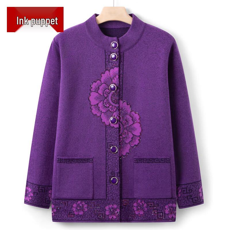 

Moohoo Women s Mid-Aged Half-High Collar Button Cardigan Sweater XL