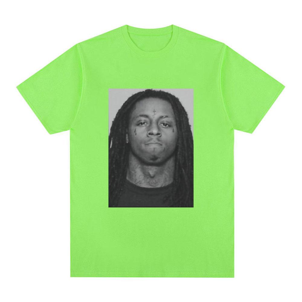 Rapper Lil Wayne Mugshot Graphic T-shirt 100% Cotton Comfort Loose T Shirt Men Hip Hop Vintage Short Sleeve Oversized T-shirts