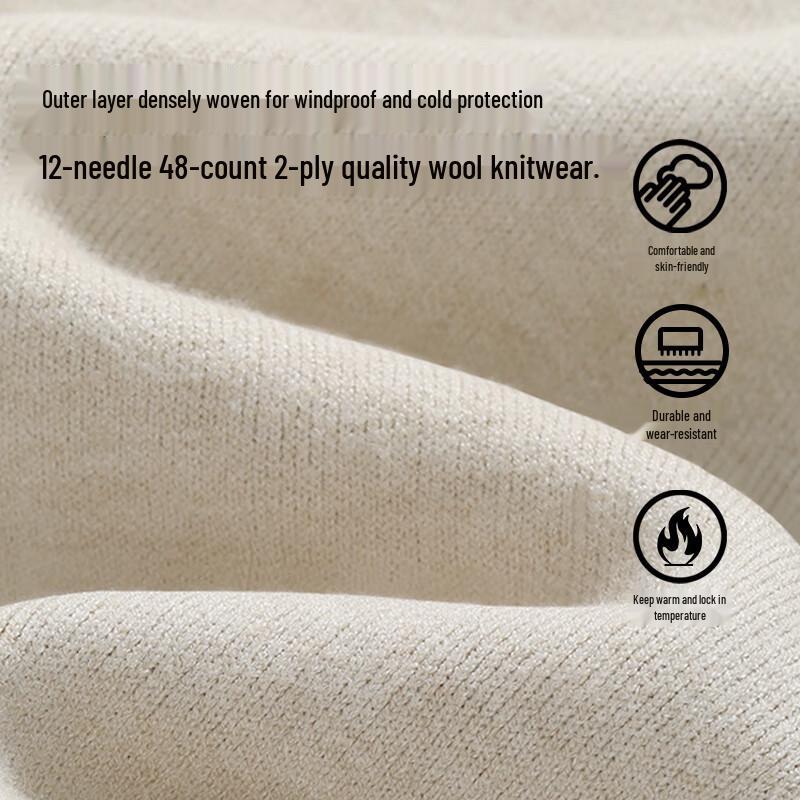 TonLion Men's Winter Half-High Collar Fleece-Lined Sweater