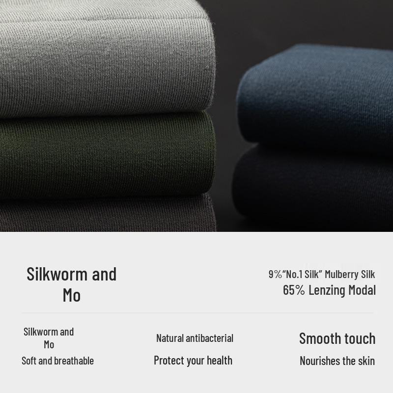 Men's Premium Mulberry Silk Mid-Calf Socks - Antibacterial & Deodorant - Ideal for Business Wear with Leather Shoes - Autumn/Winter Style