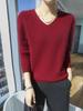 New Seamless Mink Velvet V-Neck Cashmere Sweater for Women - Loose Fit, Solid Color, Short Pullover Knitwear for Autumn and Winter